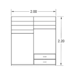 دولاب جرار 200×220 سم Liana-271 - الصورة 2