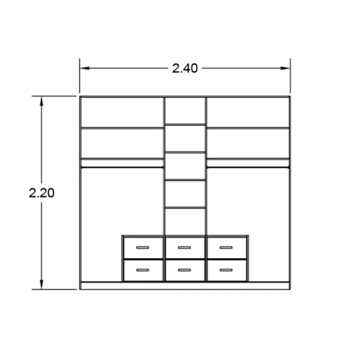 ⁦دولاب 220×240 سم Liana-258⁩ - الصورة ⁦2⁩